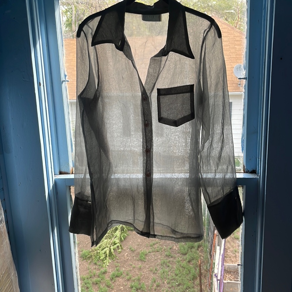 Gray Jay Jacobs sheer business long sleeve shirt.